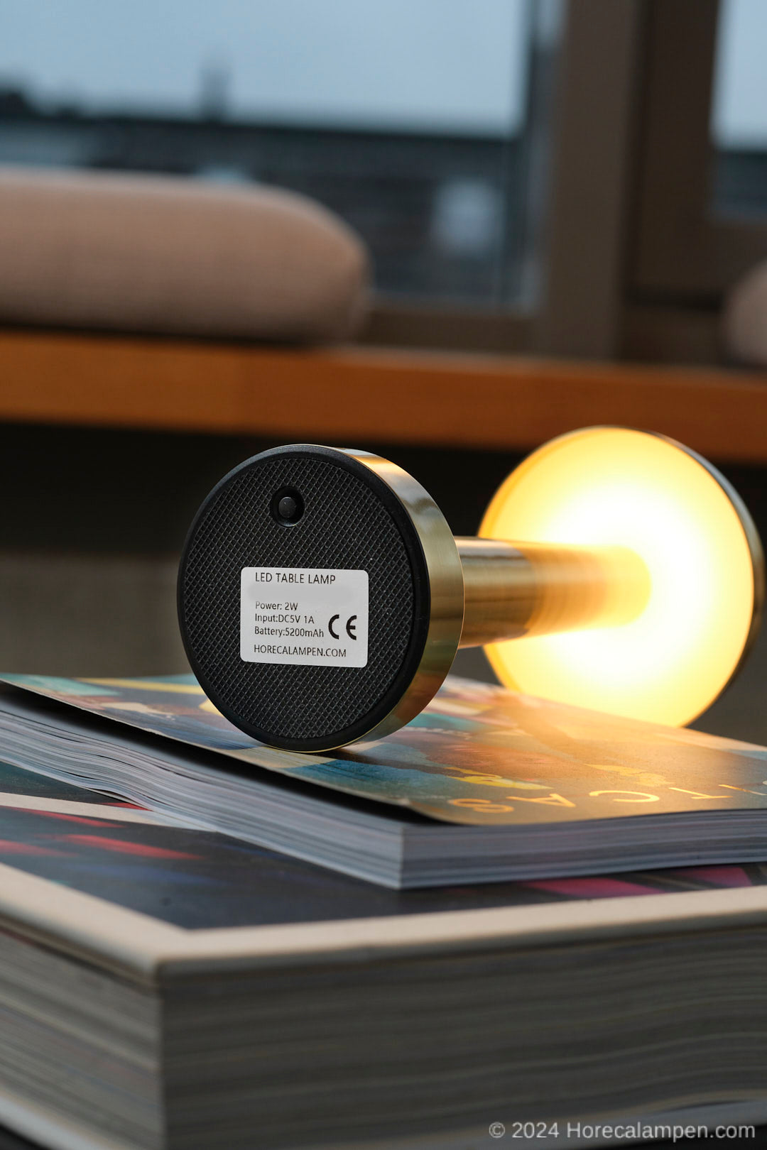 Table lamp gold Round head steel