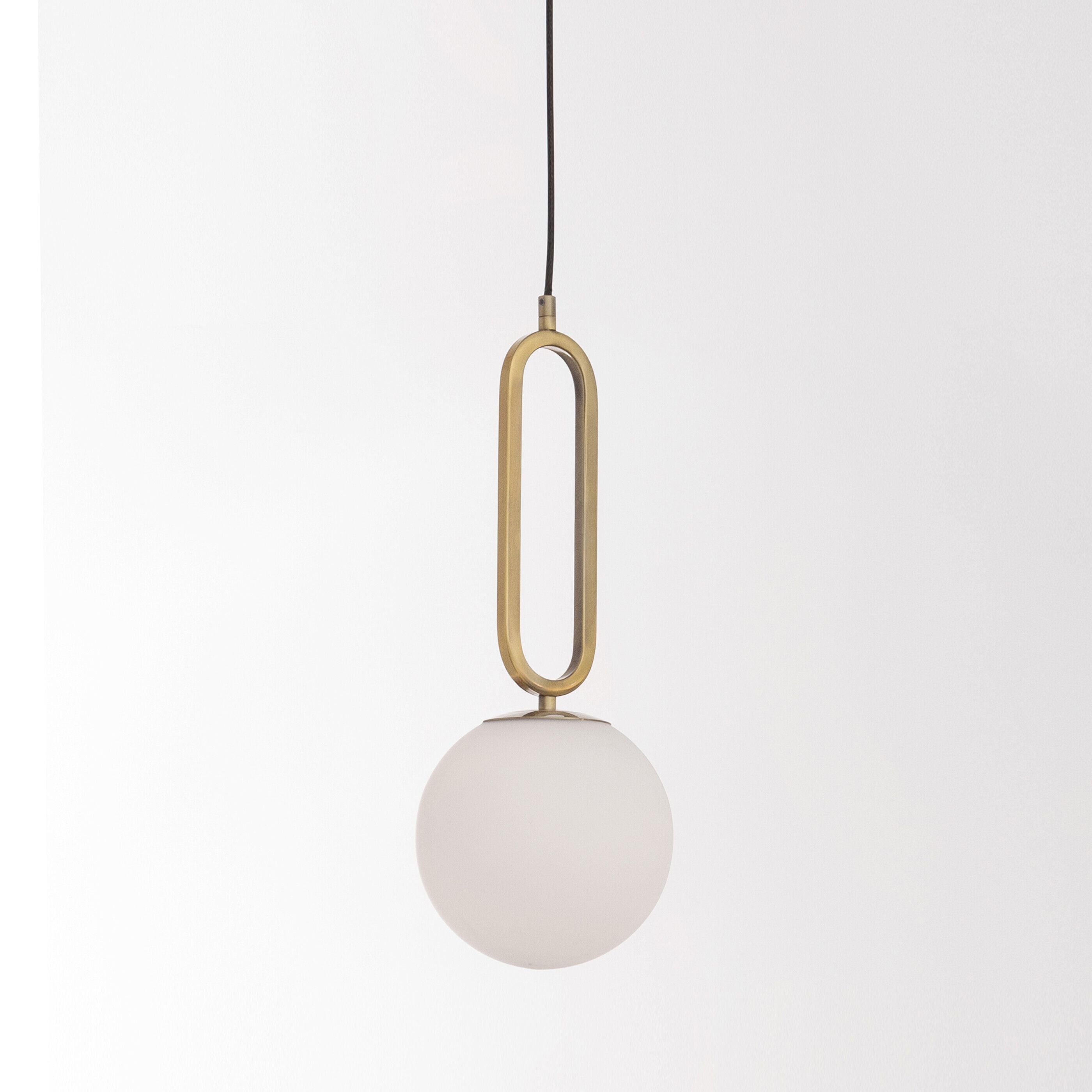 Hanglamp melkwitte glazen lampenkap - dimbaar