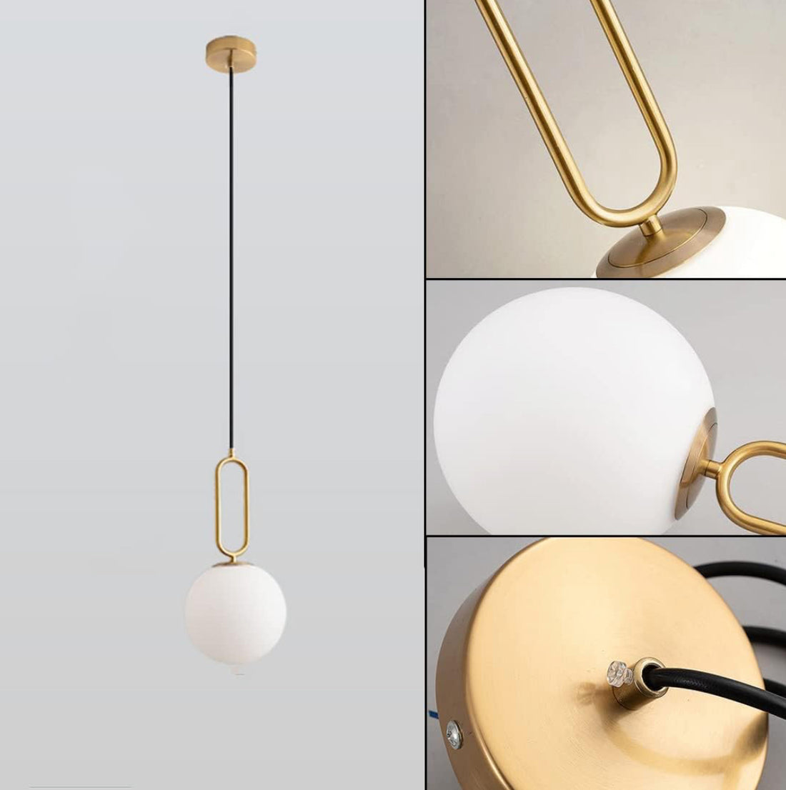 Pendant lamp milky white glass lampshade - dimmable